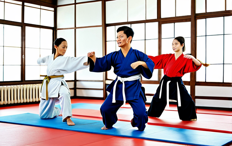 격투기 초보자 주의사항 - Martial Arts Training Warm-Up**

"A diverse group of individuals, fully clothed in athletic wear, pe...