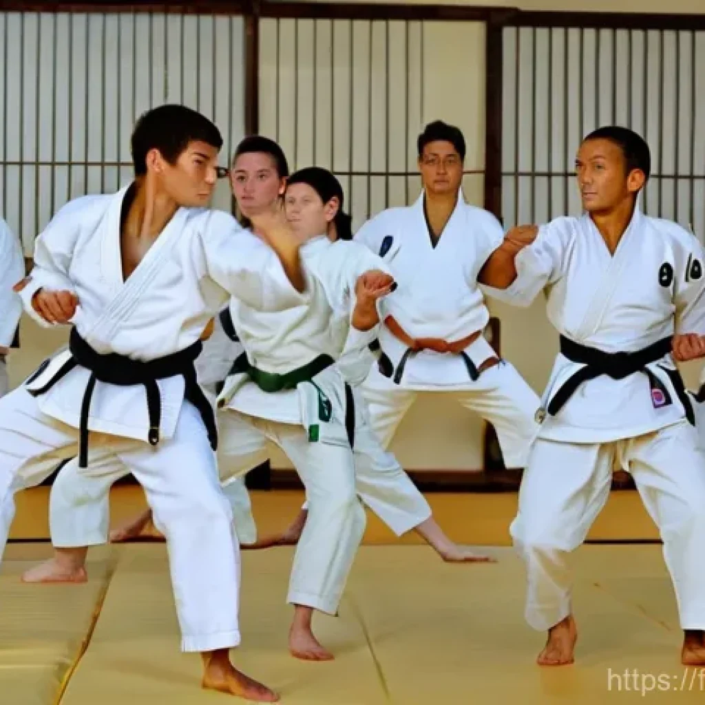격투기 연습 장소 대전 - **Prompt: Dojo Community and Mutual Respect**
    "A vibrant and welcoming martial arts dojo in a Fr...