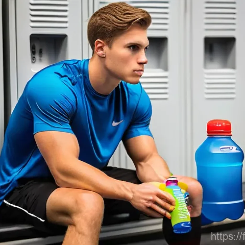 격투기 웨이트 조절법 - **Prompt:** A focused male combat athlete, aged 20s, in a brightly lit, modern gym locker room. He i...