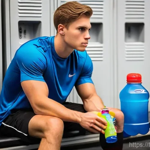 Home 31 격투기 웨이트 조절법 - **Prompt:** A focused male combat athlete, aged 20s, in a brightly lit, modern gym locker room. He i...