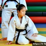 Home 18 격투기 무릎 보호대 추천 - **Image Prompt 1: Judo/Jiu-Jitsu Training - Enhanced Knee Protection**
"A powerful female judoka...